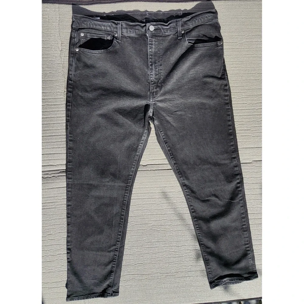 Levis 502 Premium Black Denim Jeans - Mens 40x32